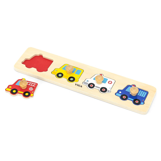 Viga - 4 Piece Wooden Puzzle - Vehicles