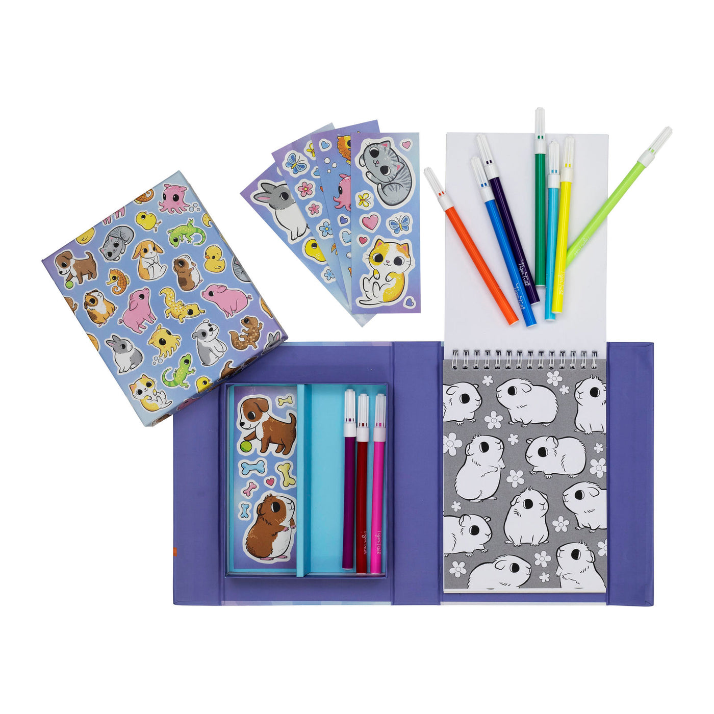 Tiger Tribe Colouring Set - Baby Animals Contents