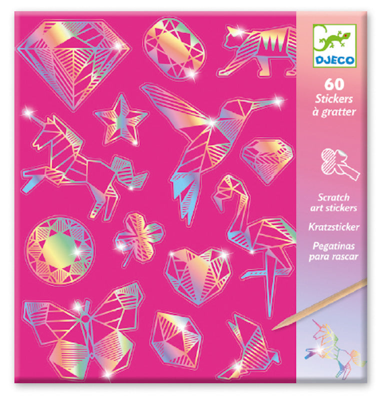 Djeco Diamond Scratch Stickers 60 piece
