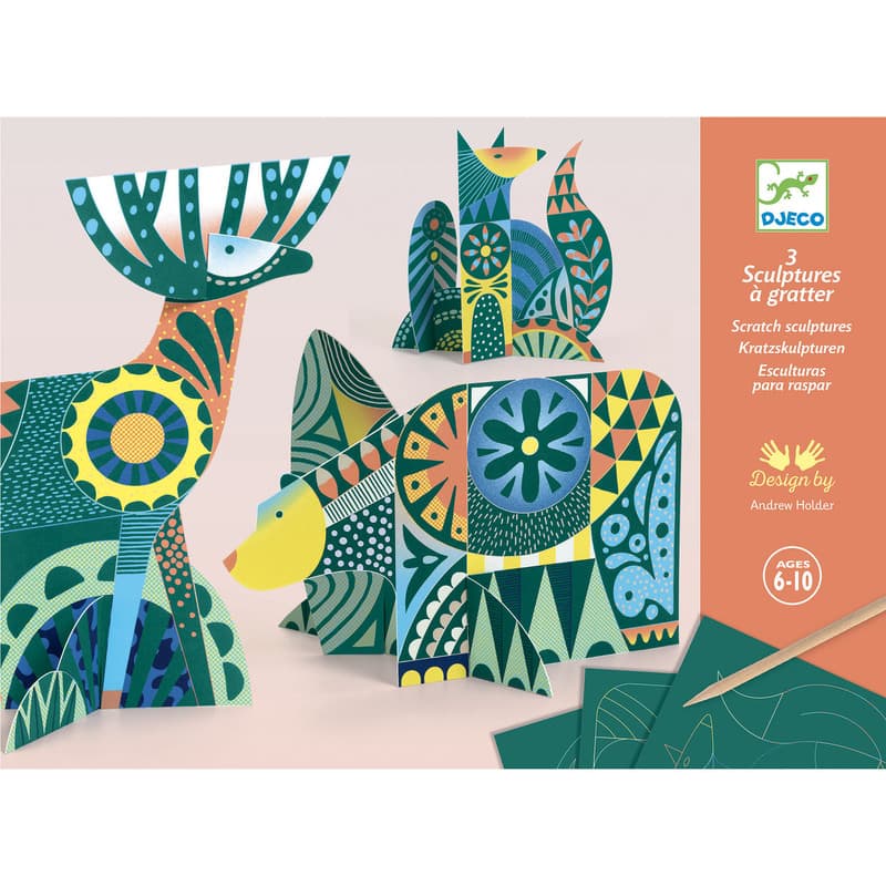 Djeco DJ9708 Animal Folk Scratch Cards box