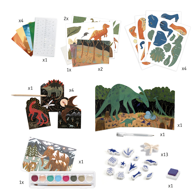 Djeco Dinosaur Craft Activity Box contents DJ9331