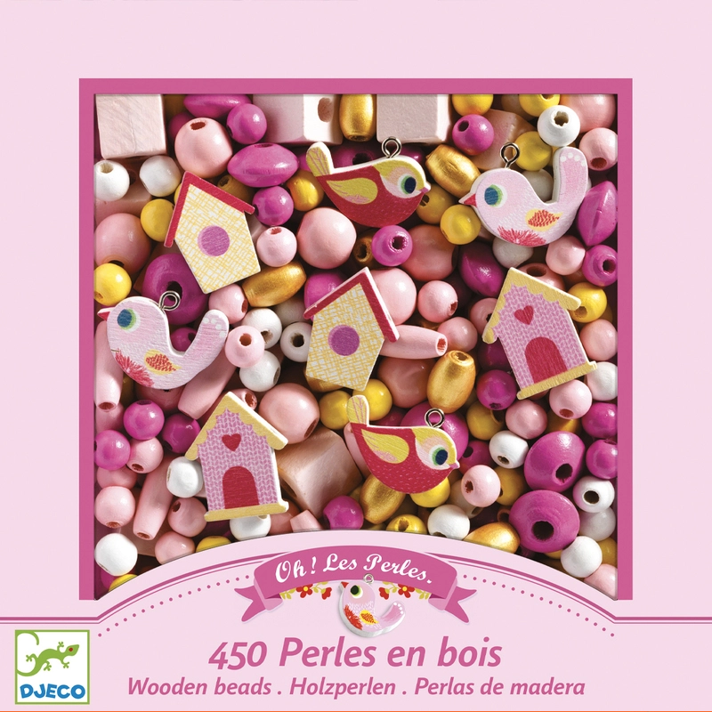 Djeco DJ9809 Wooden Beads - Birds