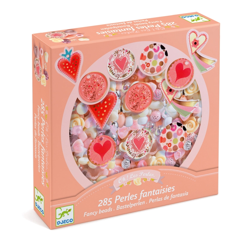 Djeco DJ9855 Fancy Beads - Hearts - box