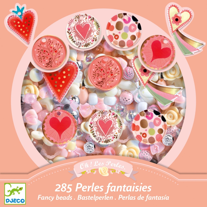 Djeco DJ9855 Fancy Beads - Hearts