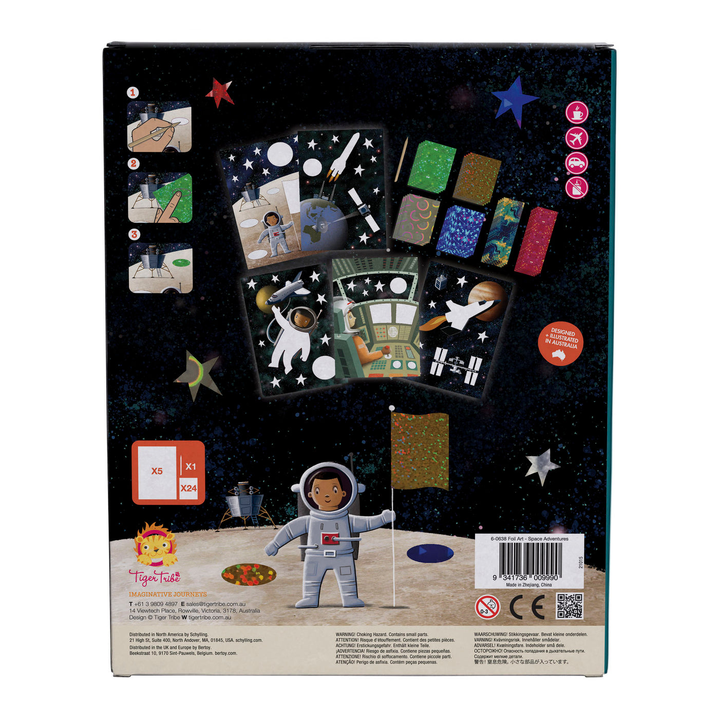Tiger Tribe Foil Art Space Adventures art set back of box