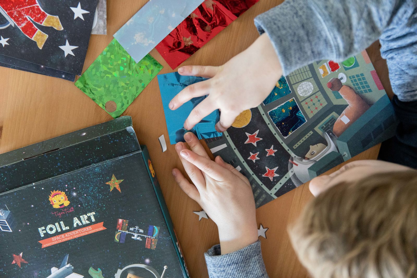 Tiger Tribe Foil Art Space Adventures art set for kids lifestyle
