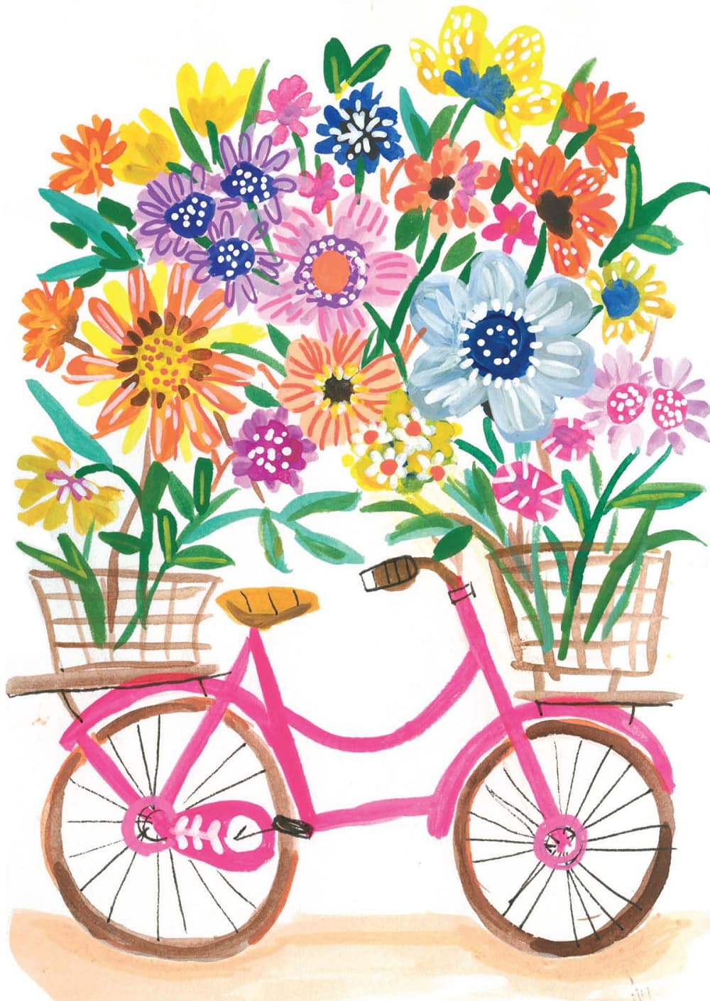 Pretty Bike and Flower card