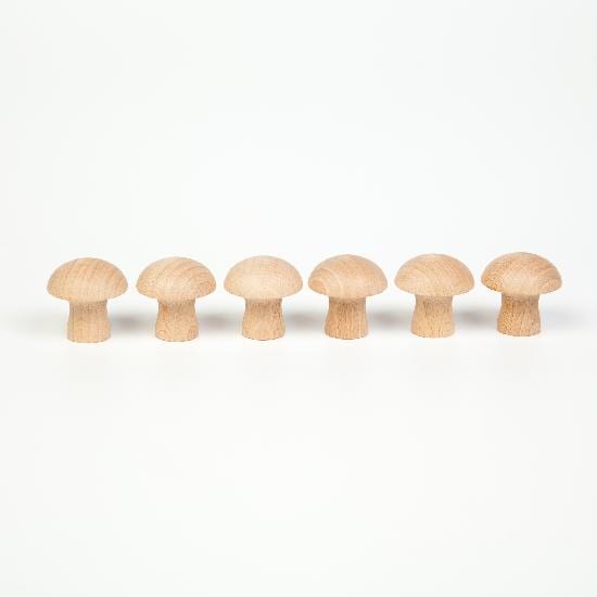 Grapat Natural Wooden Mushrooms 6 Pc