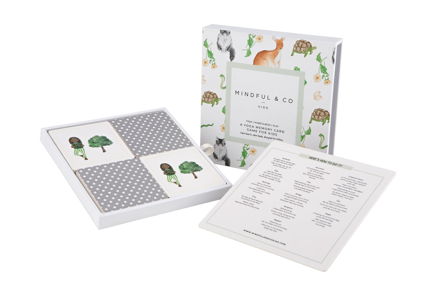 Mindful & Co Kids Yoga Memory Card Game contents