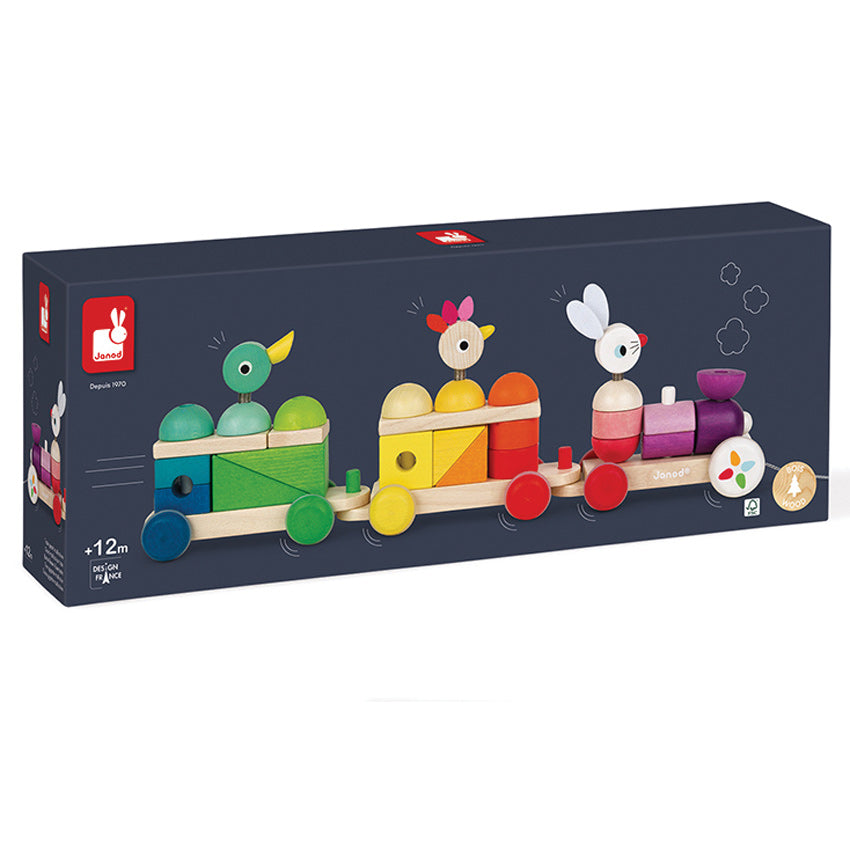Janod Giant Multicolour Train in box
