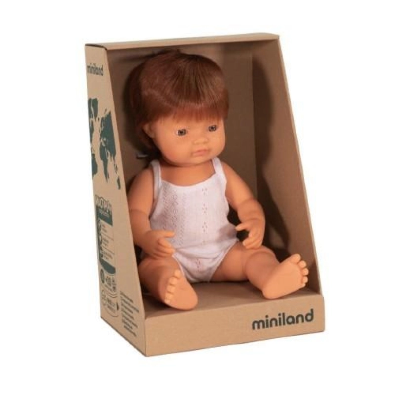 Miniland Caucasian Baby Doll Red Hair Boy