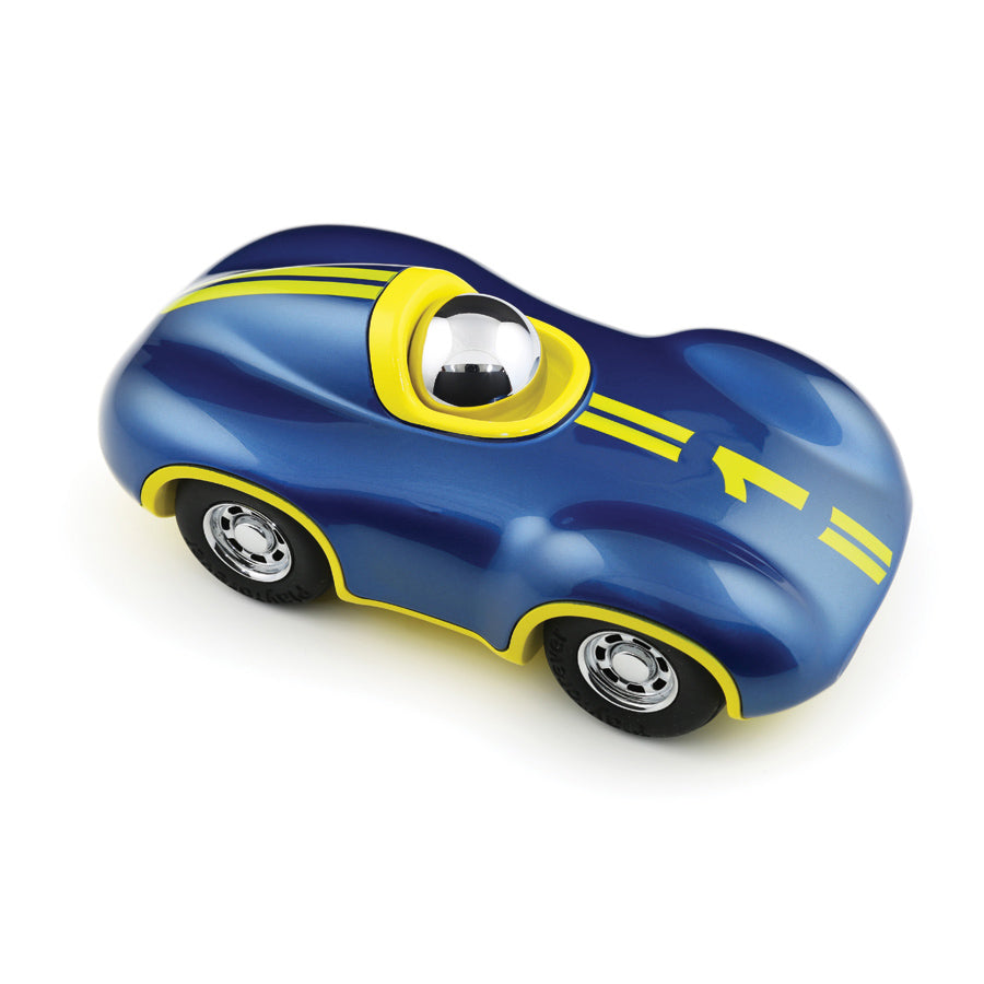 Playforever Mini Blue and Yellow Race Car top view