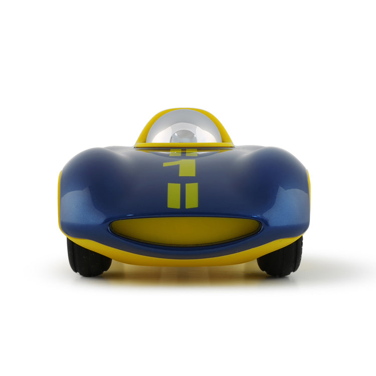 Playforever Mini Blue and Yellow Race Car front view