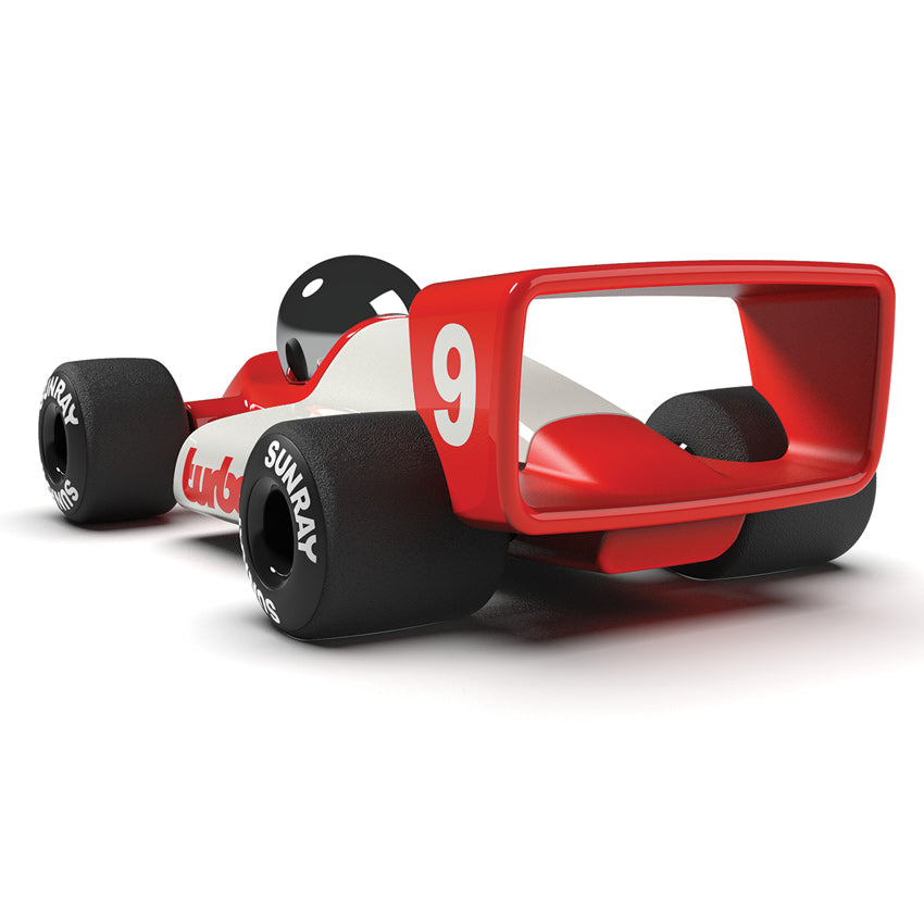 Playforever Turbo Lauper Red White Classic Race Car back view