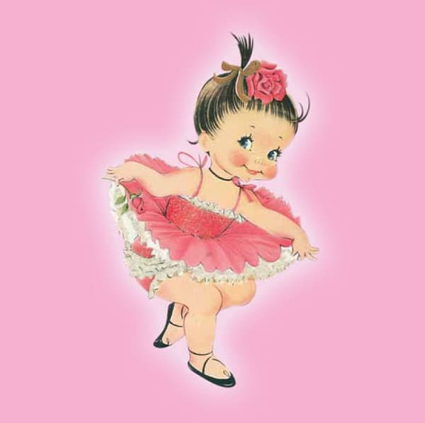 Small Greeting Card Vintage Ballerina