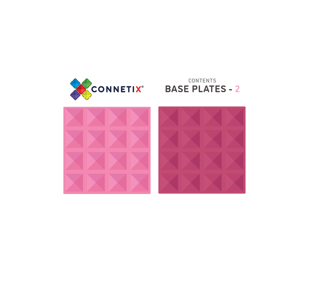 Connetix Berry and Pink Base Plates contents
