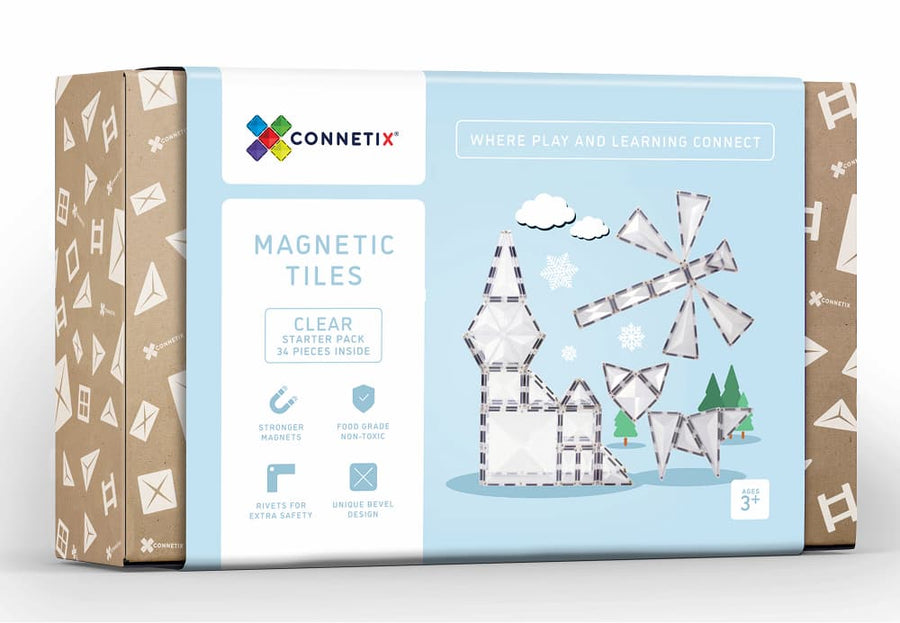 Connetix Clear Starter Pack 34 Pc in box