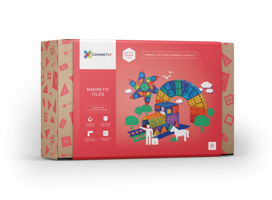 Connetix Magnetic Tiles Mega Pack 212 Pieces box