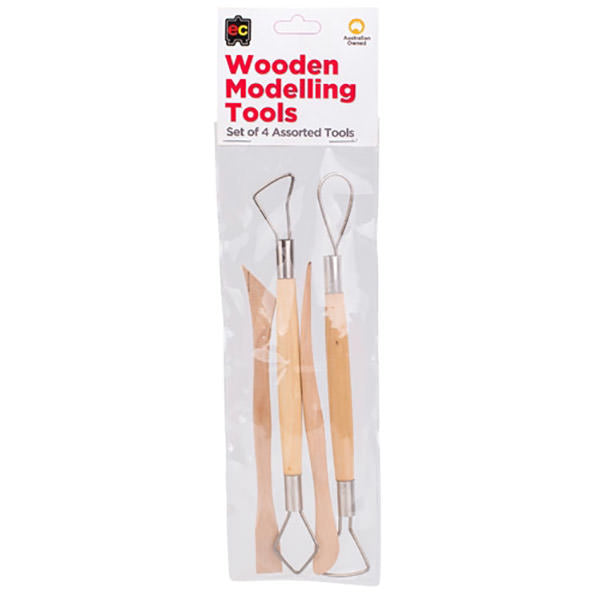 Educational Colours Wooden Modelling Tools set of 4