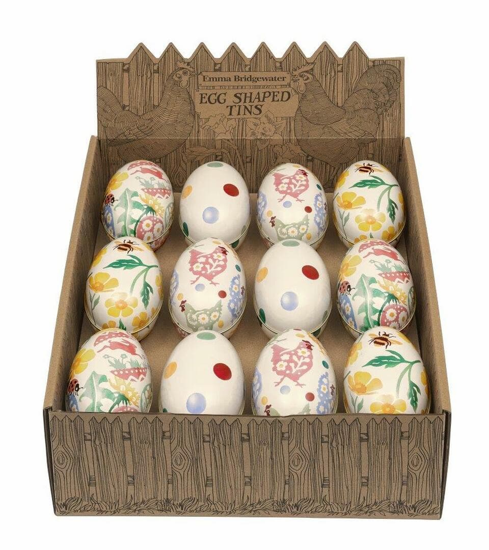 Emma Bridgewater Egg Shaped Tins - assorted