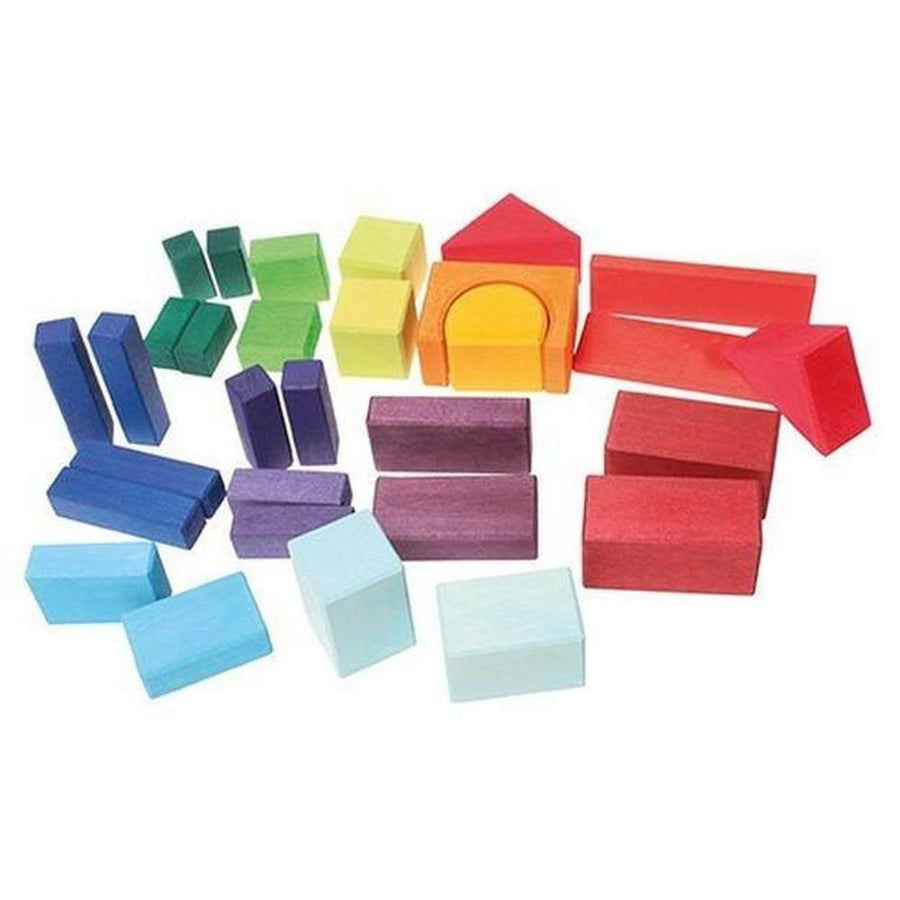 Grimms - Rainbow Coloured Geo-Blocks 30 Piece