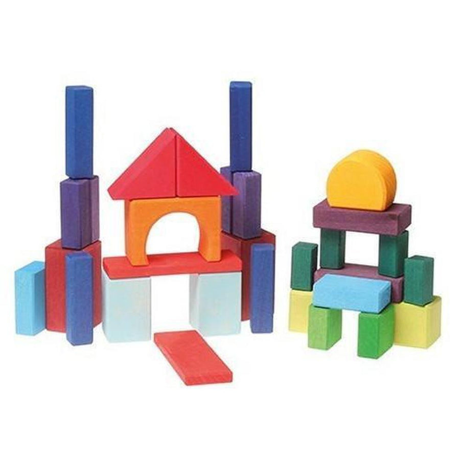 Grimms - Rainbow Coloured Geo-Blocks 30 Piece