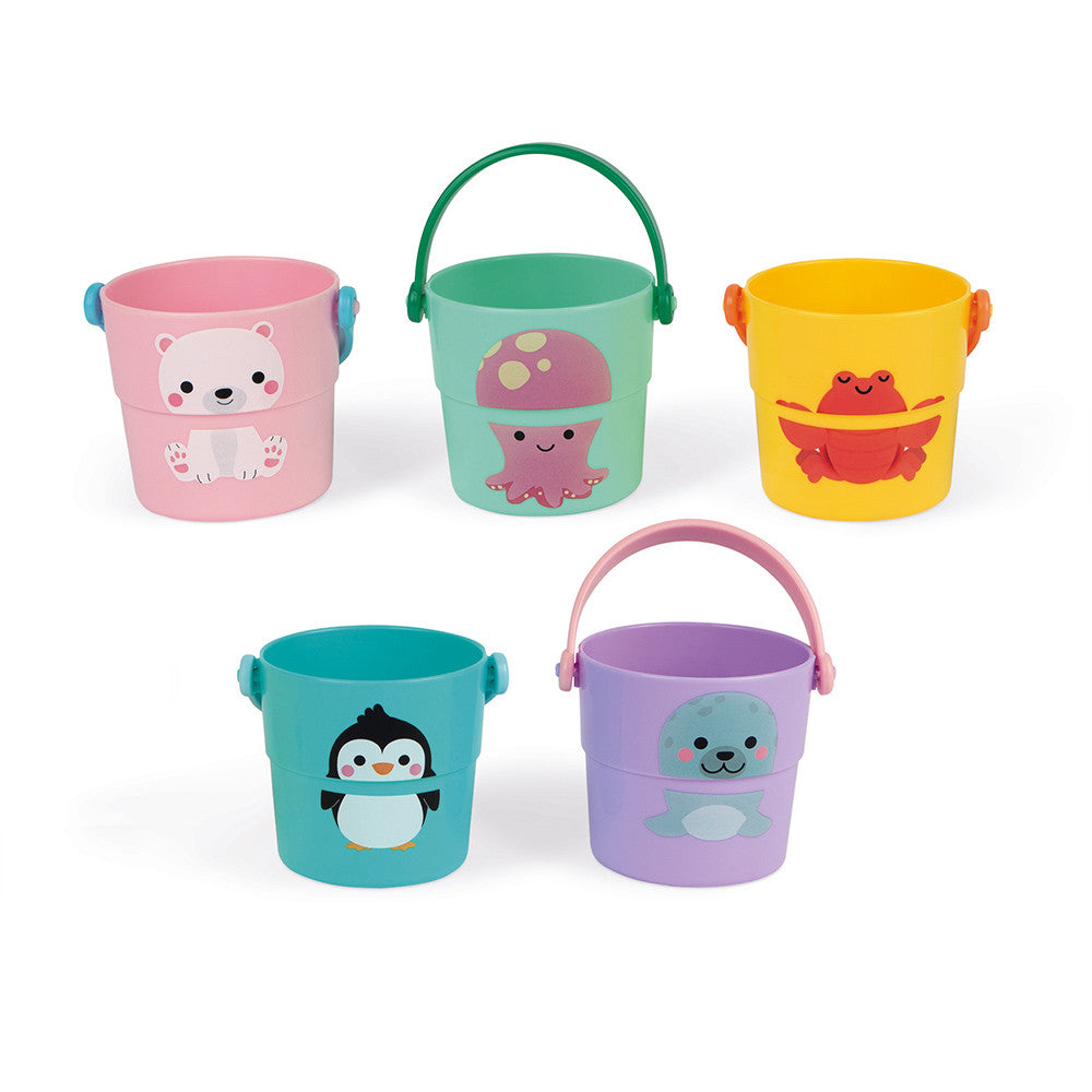 Janod 5 Bath Activity Buckets