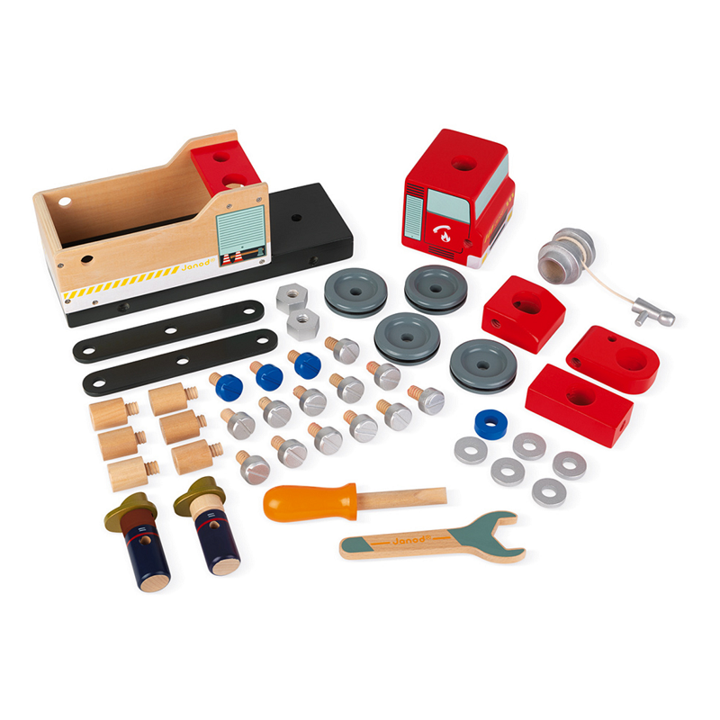 Janod BricoKids DIY Fire Truck contents