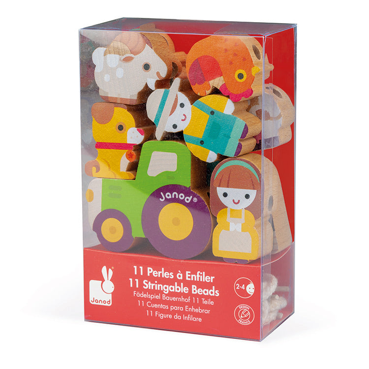 Janod Wooden Farm Threading Beads