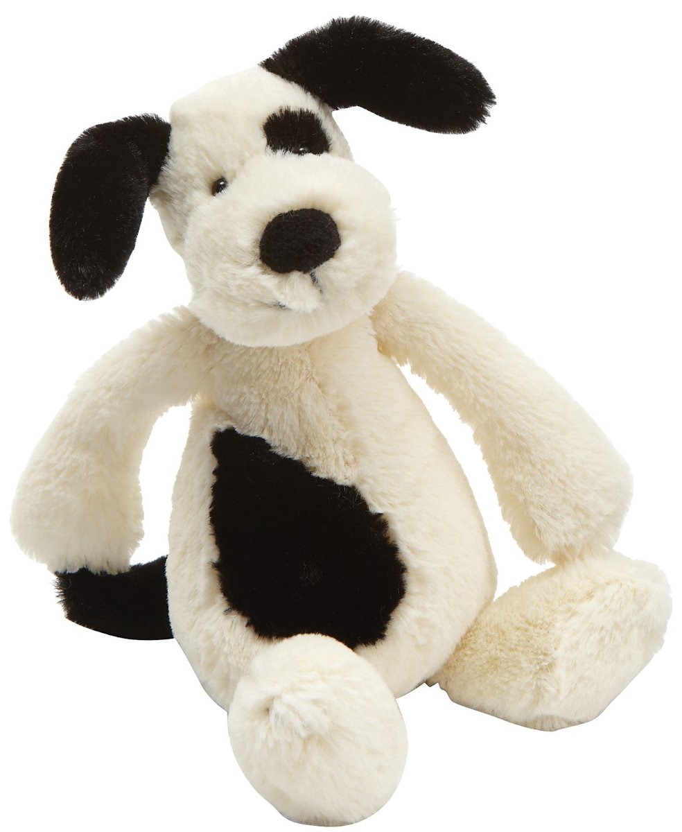 Jellycat - Bashful Puppy Black and Cream Original
