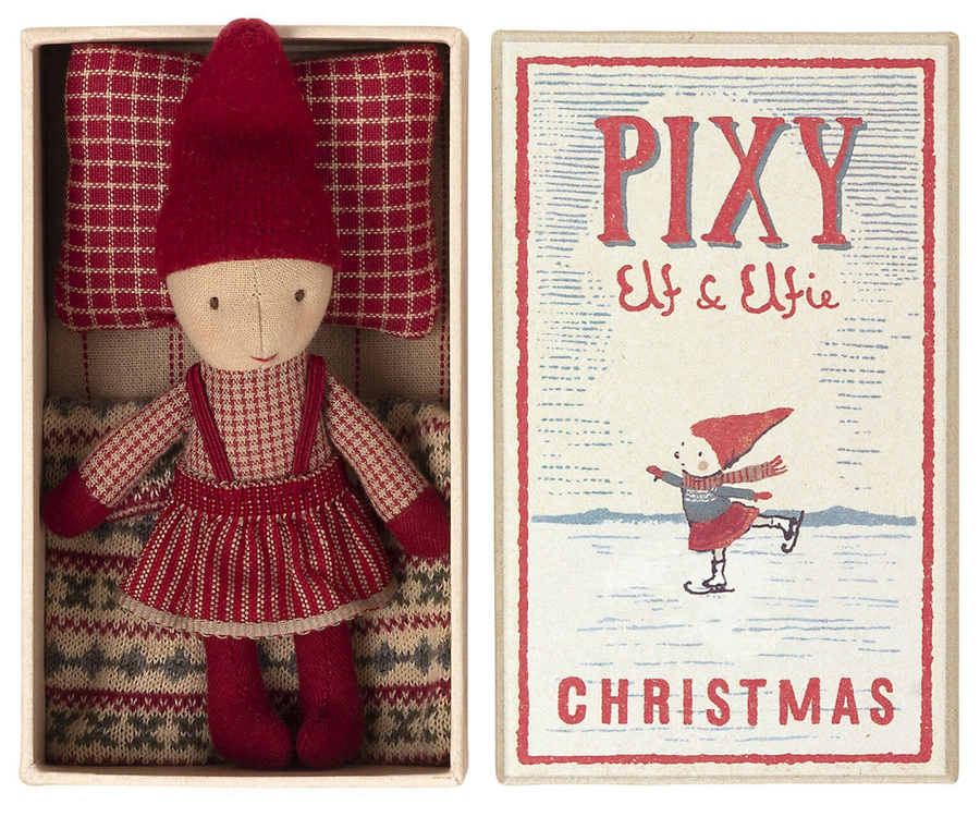 Maileg Pixy Elfie Christmas in matchbox