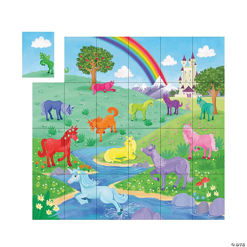 Match Up Game And Puzzle - Unicorns