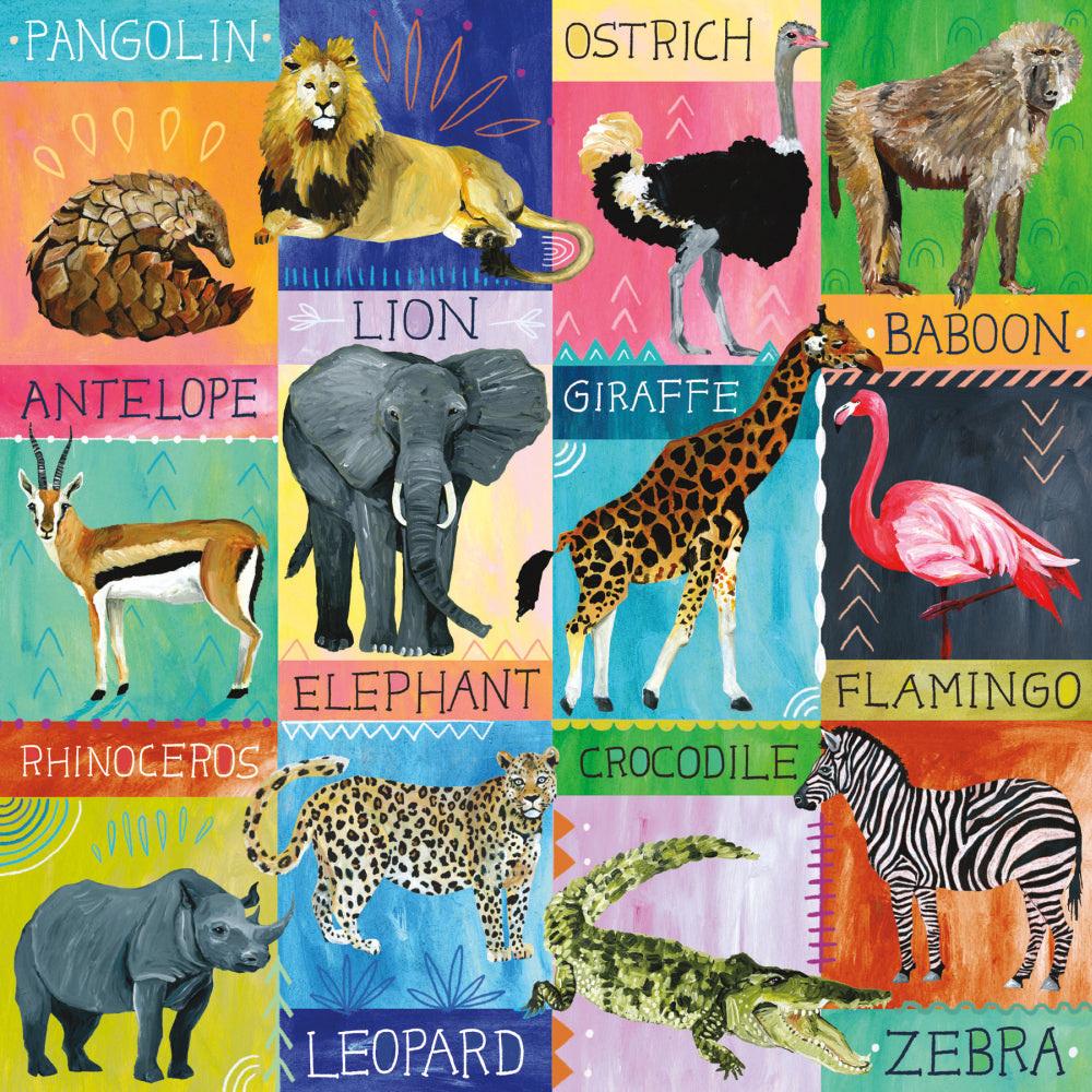 Mudpuppy Painted Safari Animals 500 Piece Puzzle