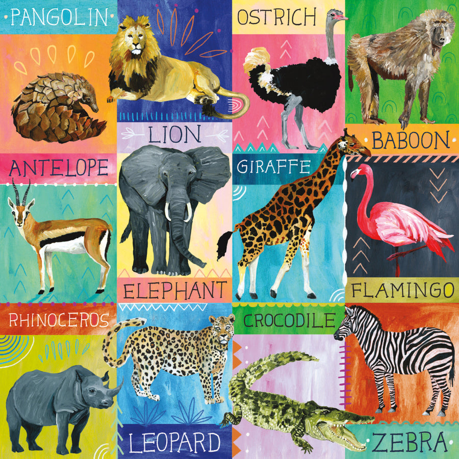 Mudpuppy Painted Safari Animals 500 Piece Puzzle