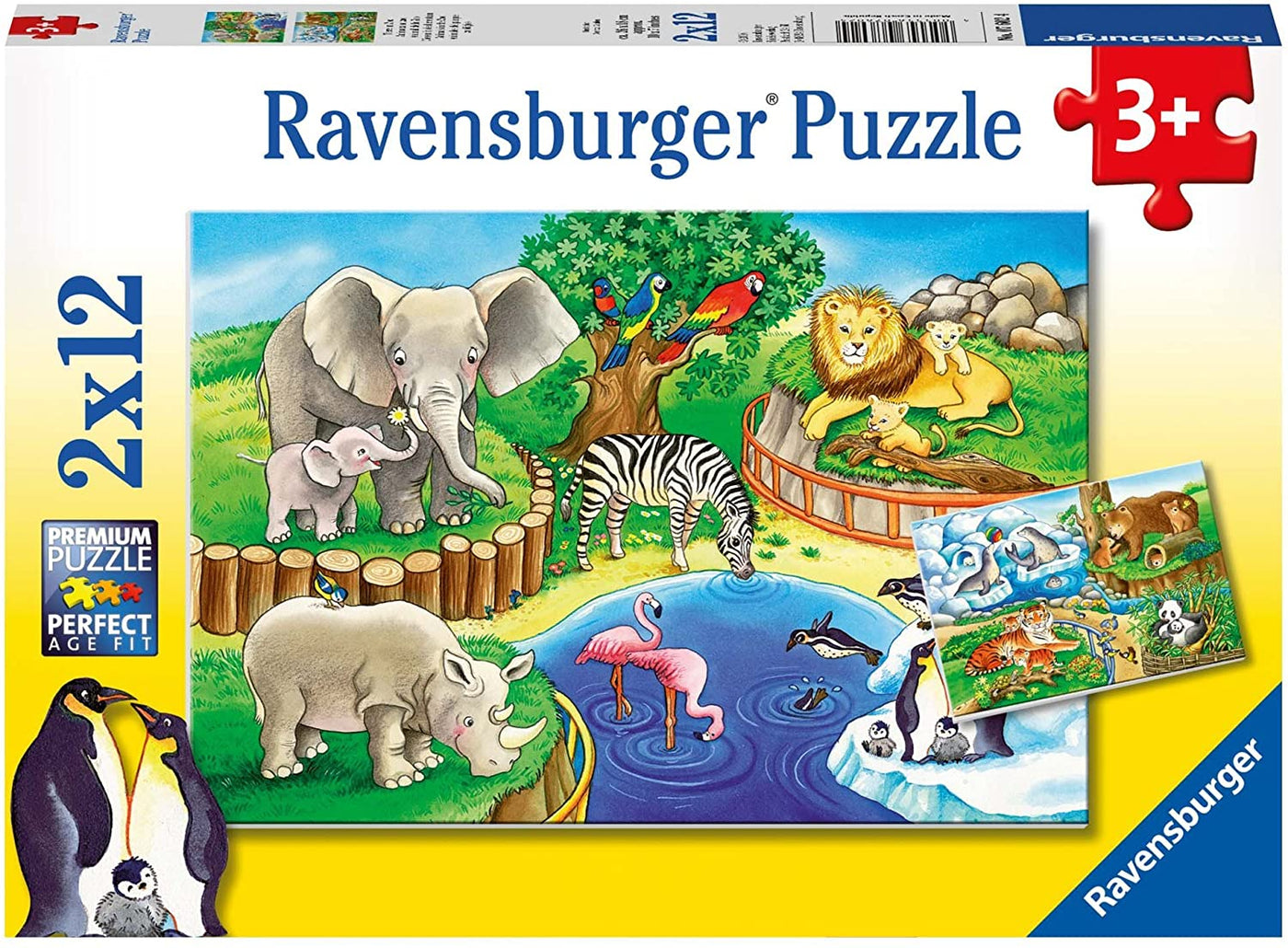 Ravensburger - Animals In The Zoo Puzzle 2 X 12 Pc