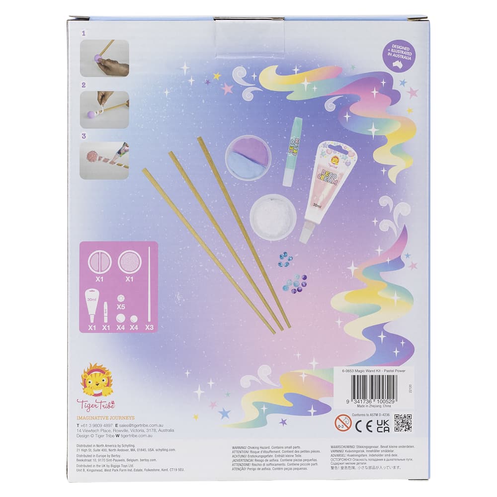 Tiger Tribe Magic Wand Kit Pastel Power back of box