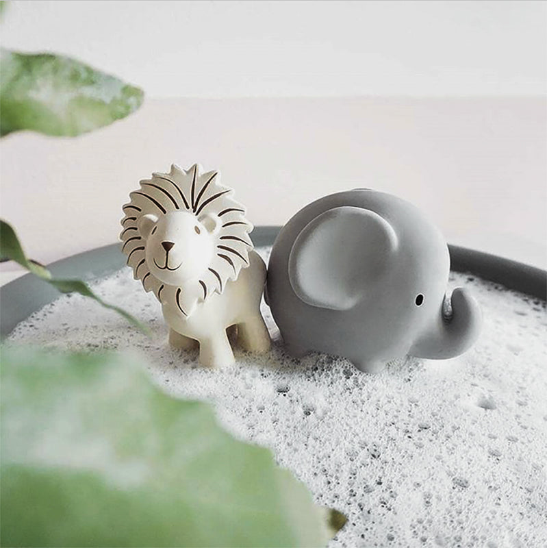 Tikiri Rubber Toys - Lion and Elephant