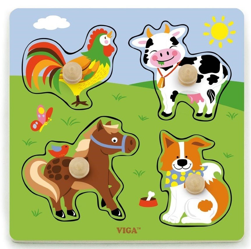 Viga Farm Animal Peg Puzzle